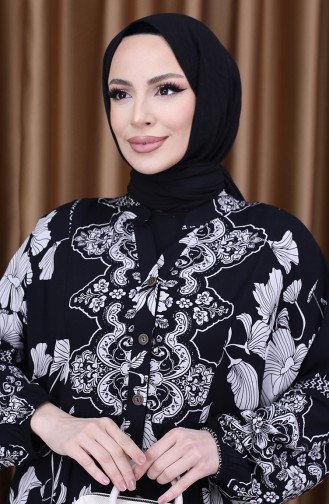 Schwarz Hijab Kleider 5574-05