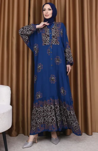 Robe à Motifs Léopard 5576-01 Indigo 5576-01