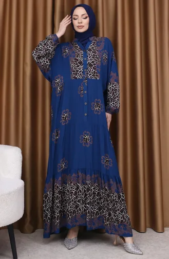 Robe à Motifs Léopard 5576-01 Indigo 5576-01