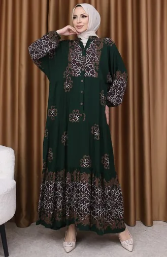 Robe Imprimée Léopard 5576-02 Vert émeraude 5576-02