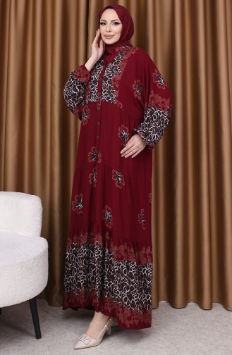 Weinrot Hijab Kleider 5576-04