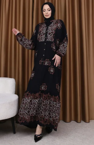 Robe à Motifs Léopard 5576-06 Noir 5576-06