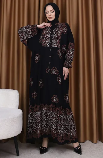 Robe à Motifs Léopard 5576-06 Noir 5576-06