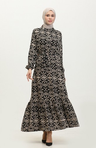 Schwarz Hijab Kleider 0010-02