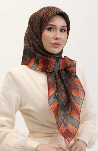 وشاح كهرماني عرقي 70275-07 برتقالي رمادي 70275-07