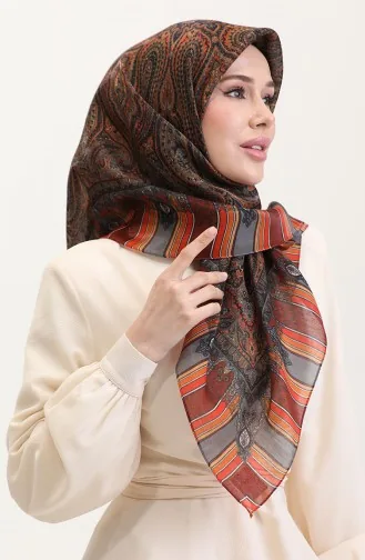 وشاح كهرماني عرقي 70275-07 برتقالي رمادي 70275-07