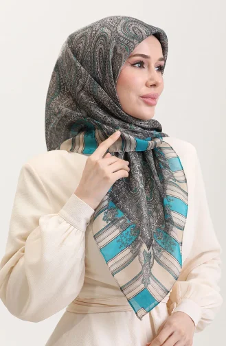 Etnik Kehribar Eşarp 70275-09 Mint Yeşili