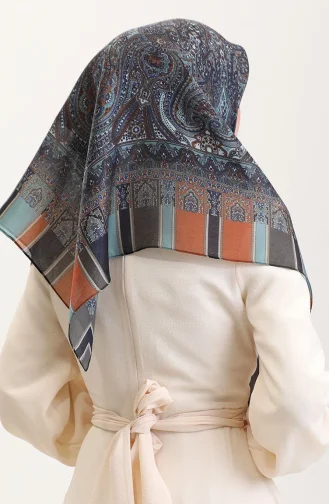 Etnik Kehribar Eşarp 70276-03 Turkuaz