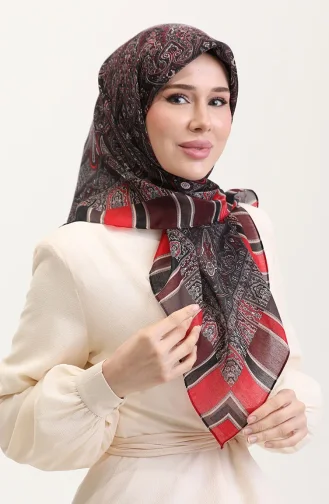 Etnik Kehribar Eşarp 70276-07 Bordo