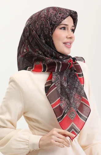 Etnik Kehribar Eşarp 70276-07 Bordo