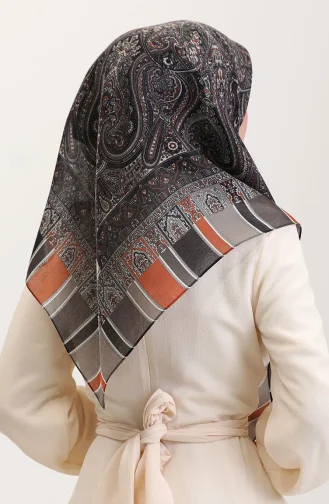Etnik Kehribar Eşarp 70276-10 Tarçın Renk