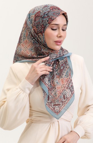 Karaca Etnik Desenli Koton Eşarp 81083-06 İndigo
