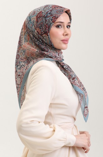 Karaca Etnik Desenli Koton Eşarp 81083-06 İndigo