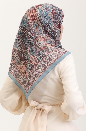 Karaca Etnik Desenli Koton Eşarp 81083-06 İndigo