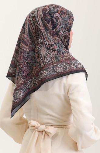 Karaca Etnik Desenli Koton Eşarp 81083-08 Siyah Kırmızı
