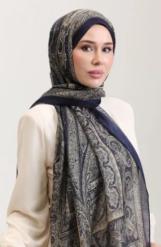 شال كهرمان عرقي 70277-02 أزرق داكن 70277-02