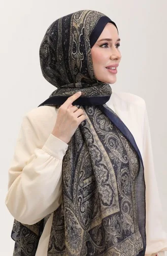 شال كهرمان عرقي 70277-02 أزرق داكن 70277-02