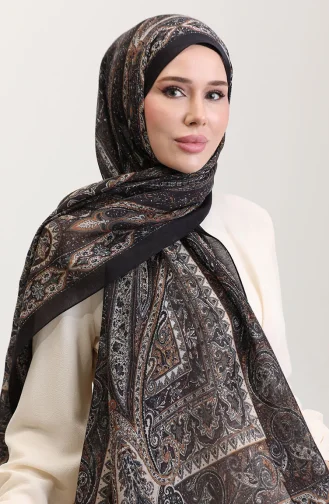 Etnik Kehribar Şal 70277-03 Acı Kahve