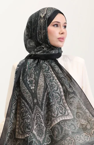 Etnik Kehribar Şal 70277-07 Zümrüt Yeşili