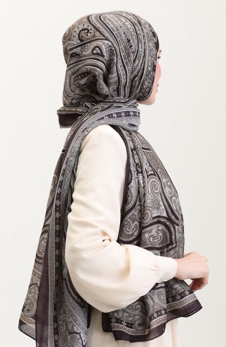 Etnik Kehribar Şal 70278-02 Mürdüm