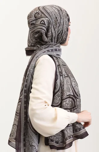 Châle Ethnique En Ambre 70278-02 Prune 70278-02