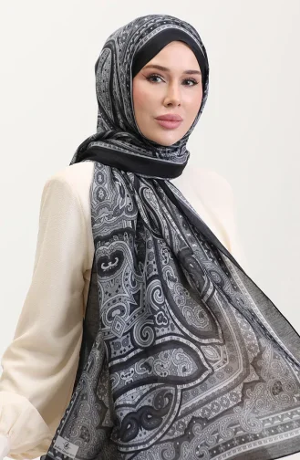 Châle Ethnique En Ambre 70278-03 Noir Gris 70278-03