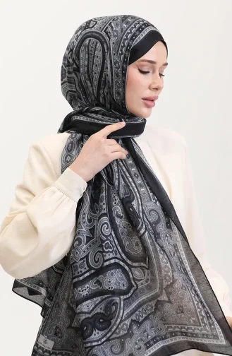 Châle Ethnique En Ambre 70278-03 Noir Gris 70278-03