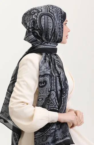 Châle Ethnique En Ambre 70278-03 Noir Gris 70278-03