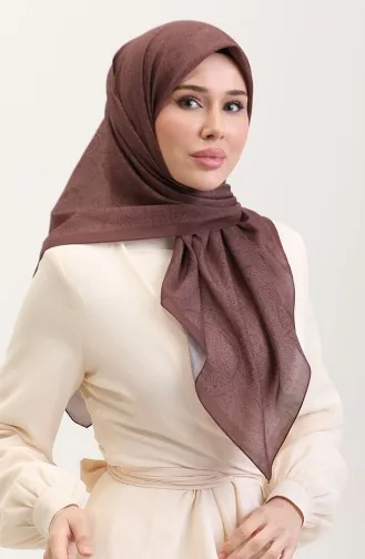 Karaca Ethnic Patterned Cotton Scarf 81078-01 Brown 81078-01
