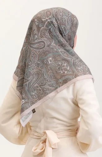 Karaca Ethnic Patterned Cotton Scarf 81078-06 Mink Green 81078-06