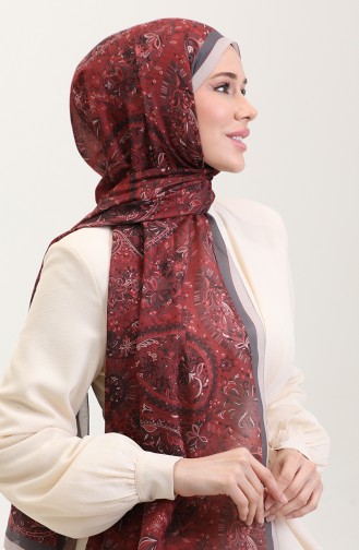 Karaca Etnik Desenli Koton Şal 81080-01 Bej Kırmızı
