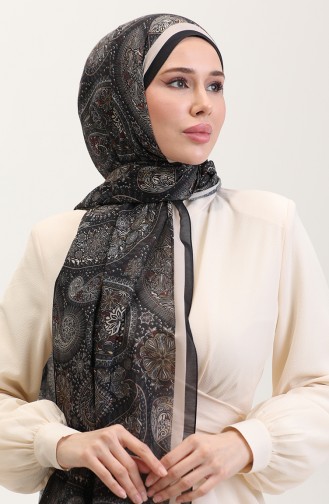 Karaca Etnik Desenli Koton Şal 81080-02 Siyah Bej 81080-02