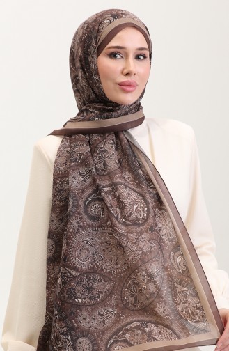 Karaca Etnik Desenli Koton Şal 81080-04 Kahverengi