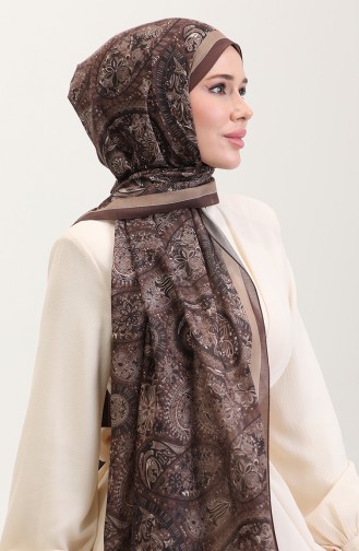 Karaca Etnik Desenli Koton Şal 81080-04 Kahverengi