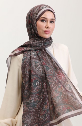Karaca Etnik Desenli Koton Şal 81080-07 Kahverengi Bej 81080-07