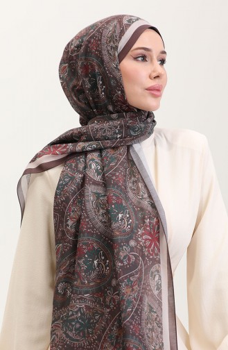 Karaca Etnik Desenli Koton Şal 81080-07 Kahverengi Bej 81080-07