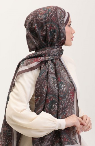 Karaca Etnik Desenli Koton Şal 81080-07 Kahverengi Bej 81080-07