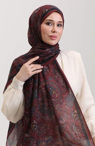 Karaca Etnik Desenli Koton Şal 81080-08 Bordo 81080-08