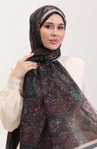 Karaca Etnik Desenli Koton Şal 81080-13 Siyah Kırmızı