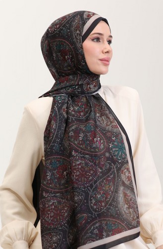 Karaca Etnik Desenli Koton Şal 81080-13 Siyah Kırmızı