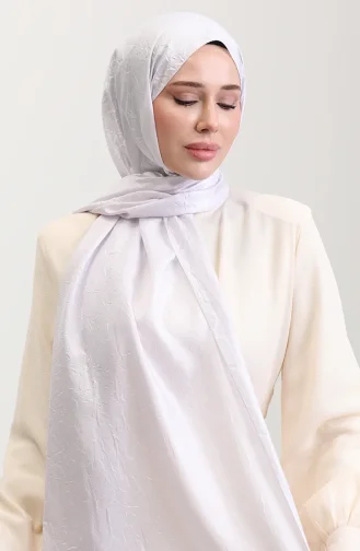 Berlin Şal 81082-05 Tam Beyaz