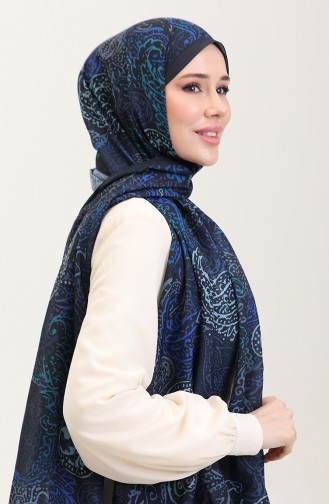 Karaca Etnik Desenli Koton Şal 81085-02 Lacivert 81085-02