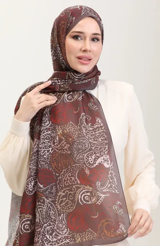 Châle En Coton à Motifs Ethniques Karaca 81085-06 Marron 81085-06