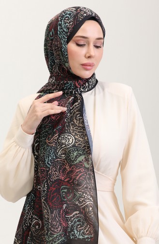 Karaca Etnik Desenli Koton Şal 81085-07 Siyah