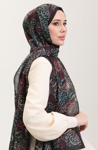 Karaca Etnik Desenli Koton Şal 81085-07 Siyah