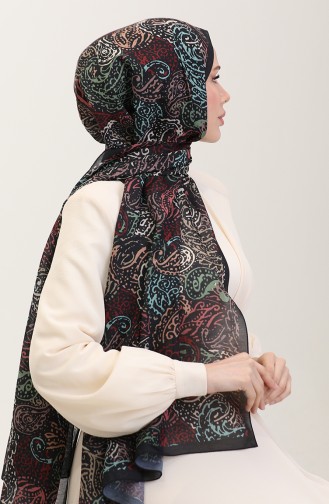 Karaca Etnik Desenli Koton Şal 81085-07 Siyah