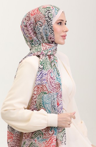 Karaca Etnik Desenli Koton Şal 81085-08 Krem