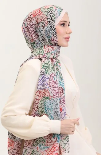 Karaca Etnik Desenli Koton Şal 81085-08 Krem