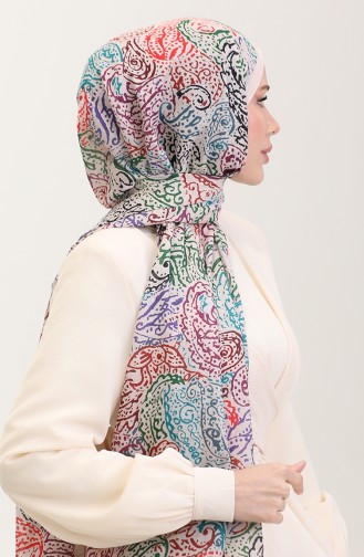 Karaca Etnik Desenli Koton Şal 81085-08 Krem