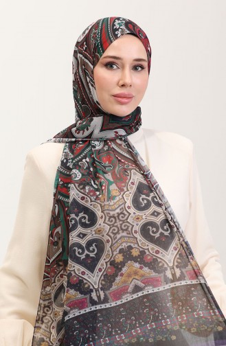 Karaca Etnik Desenli Koton Şal 81086-02 Mor Siyah
